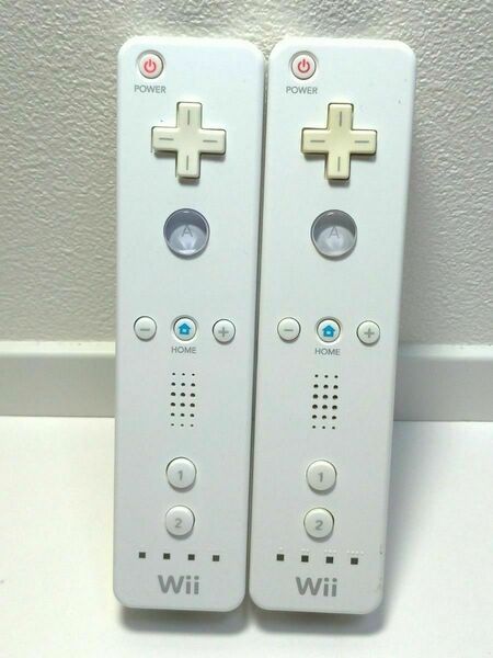 ★送料無料、動作確認済 任天堂 Wii Wiiu リモコン 白 ホワイト 2本 セット レア ゲーム ソフト ⑤