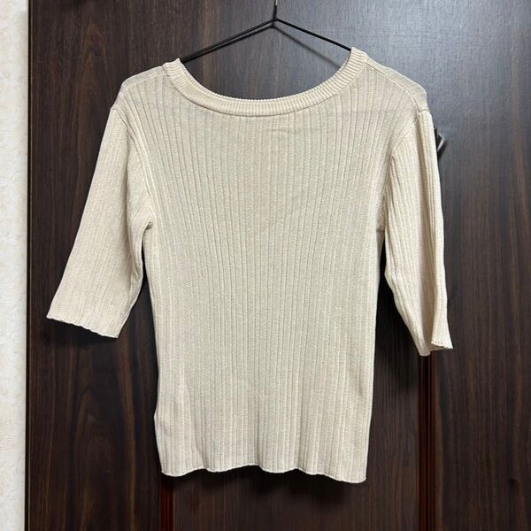 サマーニット Tシャツ 淡色 ベージュ