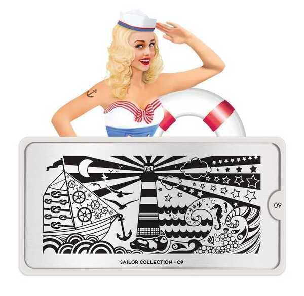 Moyou London ネイルスタンププレート SAILOR 09