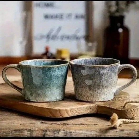 ヴィンテージ窯焼き セラミックコーヒーカップ 素朴スタイル マグカップ 釉薬仕上げ