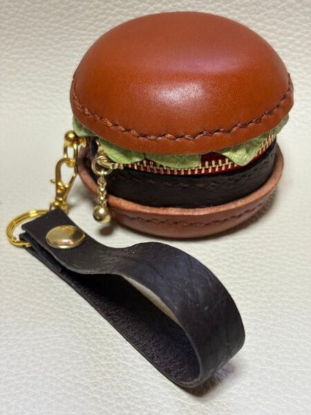 ハンドメイド ハンバーガー型コインケース キーホルダー