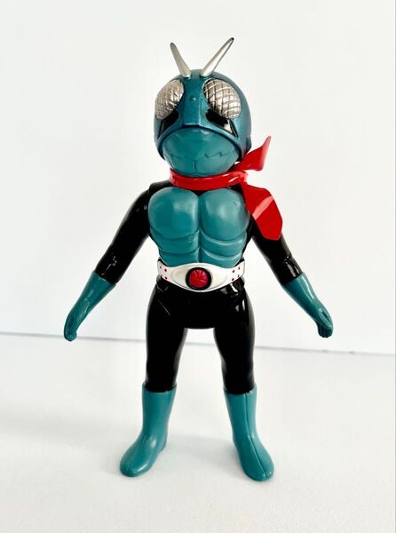 仮面ライダー旧1号(マスク取れ仕様)ミドルサイズ メディコムトイ 東映レトロソフビコレクション'(開封)
