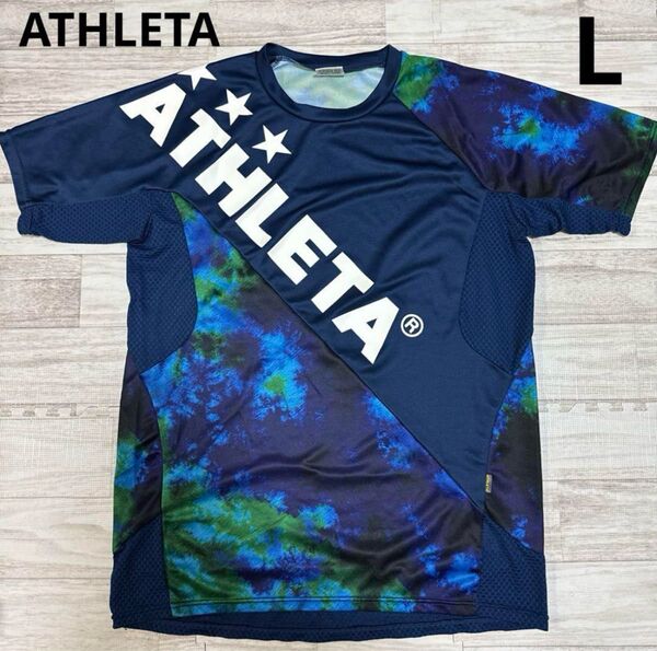 アスレタ ATHLETA ネイビー 紺 プラシャツ サッカー フットサル L