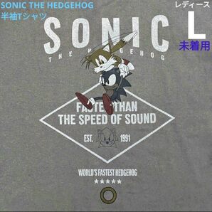 セガ ソニックザヘッジホッグ&テイルス 半袖 Tシャツ Lサイズ ダークグレー レトロゲームキャラクター SEGA SONIC