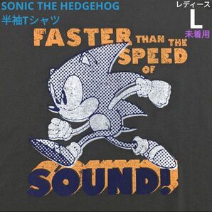 セガ ソニックザヘッジホッグ 半袖 Tシャツ Lサイズ ダークグレー レトロゲームキャラクター SEGA SONIC 新品 未着用