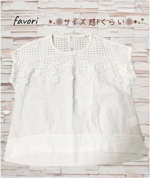 レディース トップス ノースリーブ フレンチスリーブ プルオーバー 花柄 白 サイズ感Fくらい