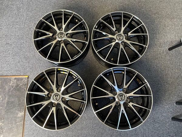 美品!Wedsウェッズ ライツレー RIZLEYVS 15x5.5J 4/100 +50 BKP ブラックメタリックポリッシュ4本
