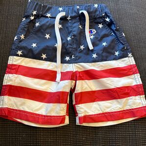 Champion 星条旗柄 ハーフパンツ キッズ 水着 100