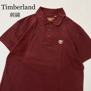 OLD Timberland ティンバーランド 刺繍 ポロシャツ バーガンディー