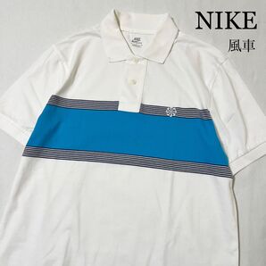 NIKE ナイキ 刺繍 風車ロゴ デザインポロシャツ ホワイト ソフト 古着