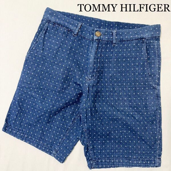 TOMMY HILFIGER 総柄デザイン コットン ハーフパンツ ショーツ