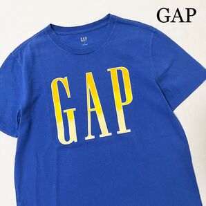 GAP ビッグロゴ プリント Tシャツ ブルー 実寸M程度 古着