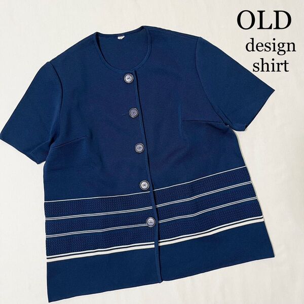 OLD Soalon デザイン シャツブラウス 厚手 レトロ古着 レディース