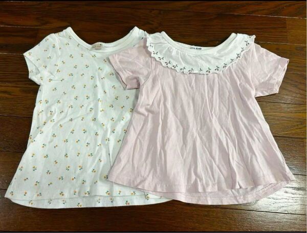 プティマイン 女の子 カットソー 半袖 シャツ 2点 100cm 100サイズ 2枚セット セット売り まとめ売り 夏服 夏