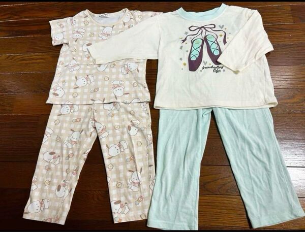 サンリオ Sanrio ポチャッコ バレエシューズ パジャマ 上下セット 100cm セットアップ 2点セット キッズ服 半袖