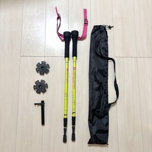 滑り止め松葉杖-高さ調節可能 登山 伸縮式ハイキング杖スティック レディース 軽量 杖