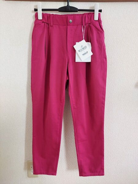 【タグ付未使用】WestwoodOutfittersテーパードタックパンツ ピンク Sサイズ トリックジップパンツ
