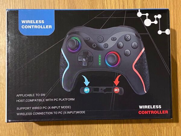 Switch コントローラー 4階段HD振動 スイッチ コントローラー 背面ボタン付き 9色RGBライト