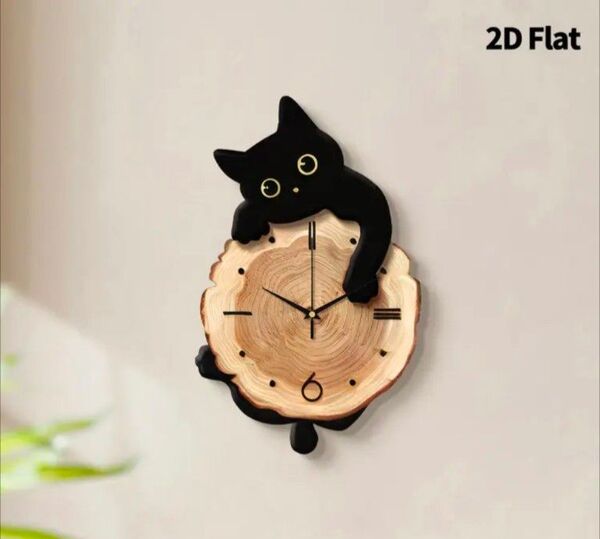 猫 猫雑貨 黒猫 インテリア 可愛い 時計 静音 壁掛け時計 プレゼント