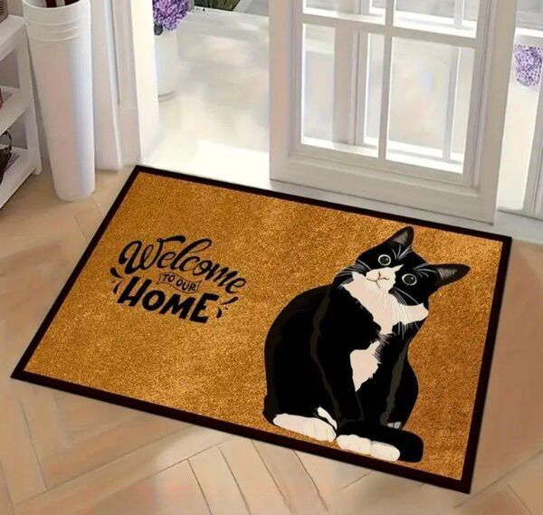 猫雑貨 可愛い インテリア ペット ハチワレ 玄関マット ドアマット 床マット プレゼント マット