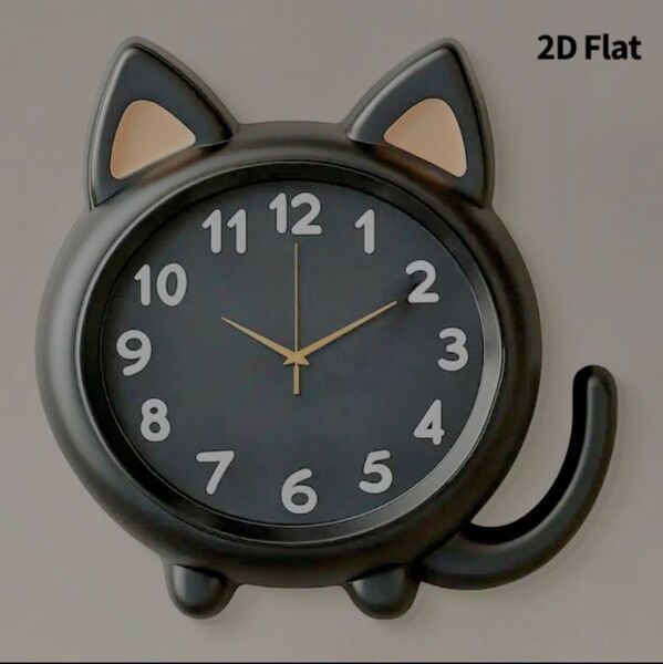 猫雑貨 黒猫 壁掛け時計 掛け時計 時計 ペット インテリア プレゼント 静音 可愛い