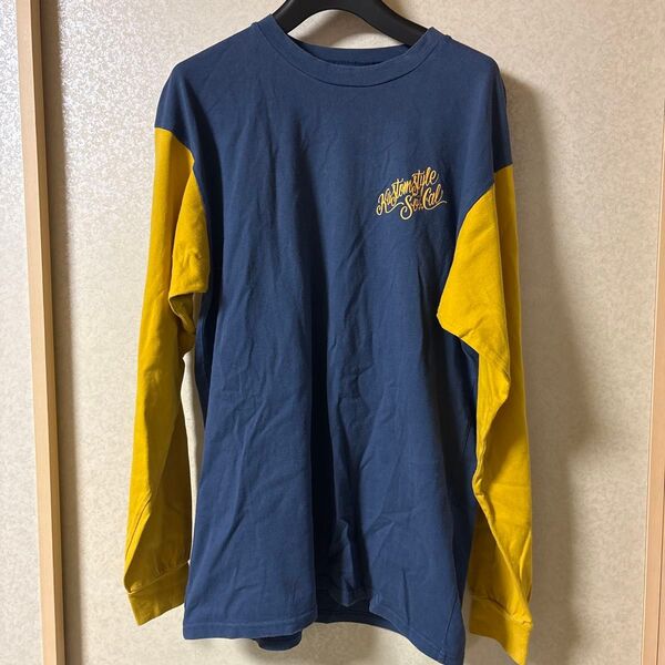 Kustomstyle So.Cal ラグラン長袖Tシャツ ネイビー L