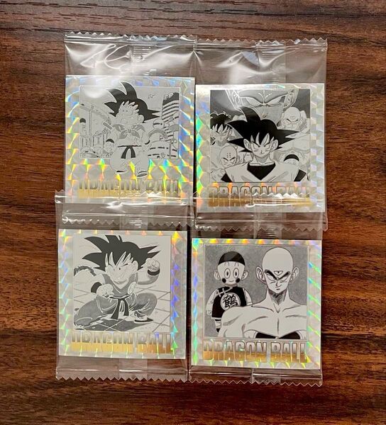 ドラゴンボール 40周年記念 オリジナルイラストレーション シール ウエハース 4枚セット 孫悟空 無印