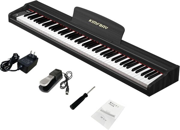 【新品】 電子ピアノ 88鍵盤 卓上 木製 電子 ピアノ 88鍵 ポータブルピアノ Piano 初心者 子供 ペダル付きブラック
