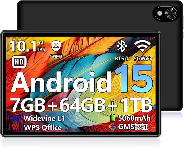 新品【10インチ Android15 初登場】Android 15 タブレット、7GB+64GB+1TB TF拡張