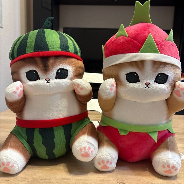 mofusand フルーツにゃんBIGぬいぐるみ スイカ ドラゴンフルーツセット