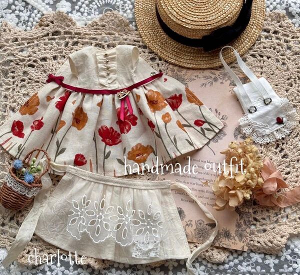 ブライスアウトフィットblythe outfit カスタムブライスリカちゃん ハンドメイドアウトフィットcharlotte