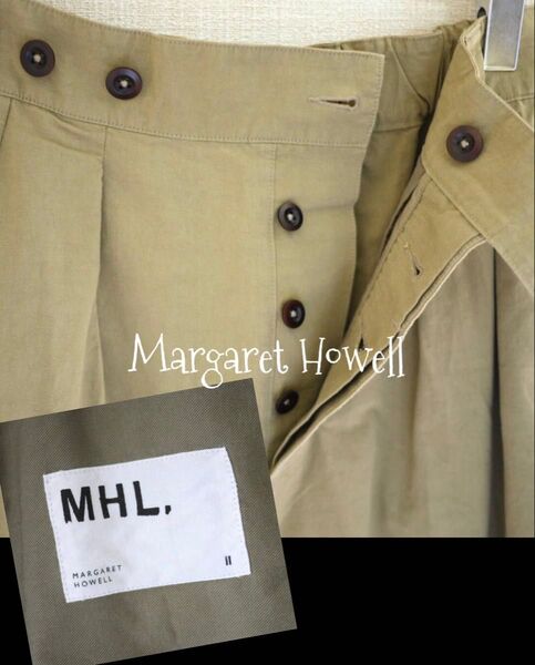マーガレットハウエル MARGARET HOWELL タックスカート Ⅱカーキ