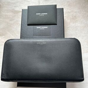 ★美品★サンローラン 長財布 小銭入れあり ラウンドファスナー ブラック レザー