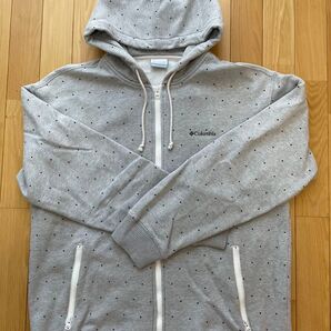 Columbia ドット柄ジップアップパーカー グレー XL