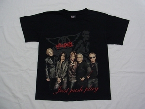 ☆美品・未着用☆ USA製 Aerosmith エアロスミス Just Push Play ワールドツアー Tシャツ sizeM 黒 ☆古着 ロック 空山基 Sexy Robot ART