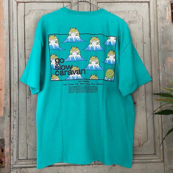 新品!4番 Lsizde カエル 蛙 かえる 富士山 Tシャツ ゴースローキャラバン L 半袖Tシャツ