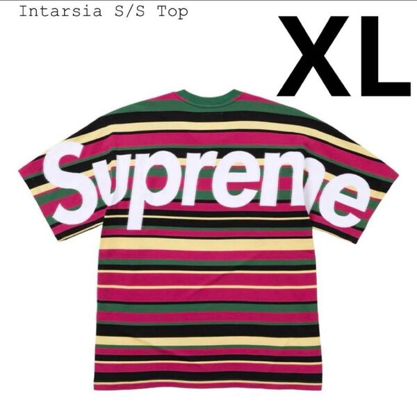 XLサイズ Supreme Intarsia S/S Top シュプリーム ラスタ ボーダー ストライプ 半袖 Tシャツ 25SS