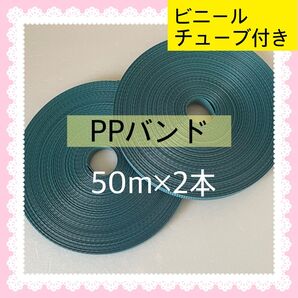 【S507】PPバンド(青系) 50m×2本 ビニールチューブ