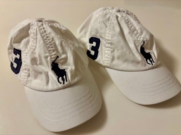 POLO Ralph Lauren ポロ ラルフローレン ホワイト キャップ 帽子 キッズ