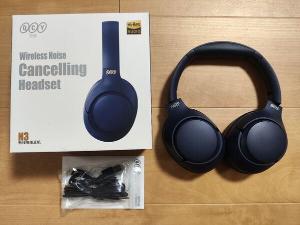 QCY H3 ワイヤレスノイズキャンセリングヘッドセット ネイビー