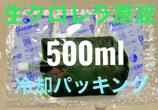 【保冷剤 密閉パッキング】 生クロレラ 原液 500ml 産卵促進 メダカ