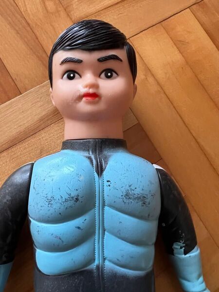 旧バンダイ 仮面ライダー おたふく顔 ジャンク ソフビ 昭和レトロ