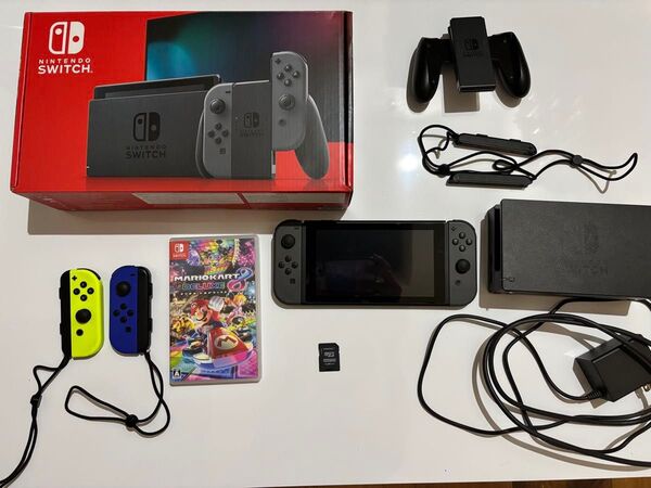 Nintendo Switch(グレー)本体 付属品完備 Joy-Con マリオカート microSDカード付