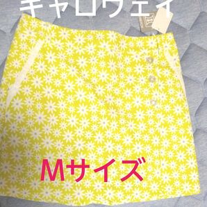 キャロウェイストレッチスカート 花柄 イエロー系 未使用 タグ付き Mサイズ ゴルフ用品 レディース