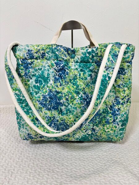 美品 ラベンハム リバティ 花柄 2way トートバッグ グリーン コラボ