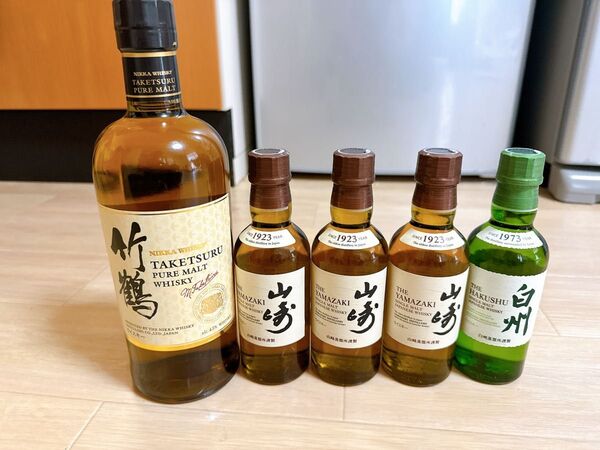 竹鶴ピュアモルト 山崎ミニボトル 白州ミニボトル 5本セット 国産ウイスキー