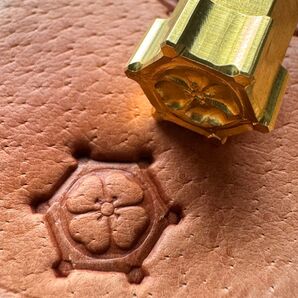 真鍮刻印 ヘキサゴンフラワー レザークラフト スタンピング