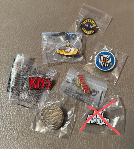 新品ROCKロックバンドピンバッジ 6個セット AC/DC The Who