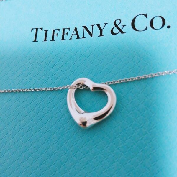 美品 ティファニー エルサペレッティ オープンハート ペンダント 16mm AG シルバー ネックレス TIFFANY&Co.
