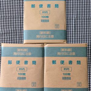 ミニレター 郵便書簡 300枚(100枚1組完封×3セット)新品未開封 新料金対応 24時間以内に発送